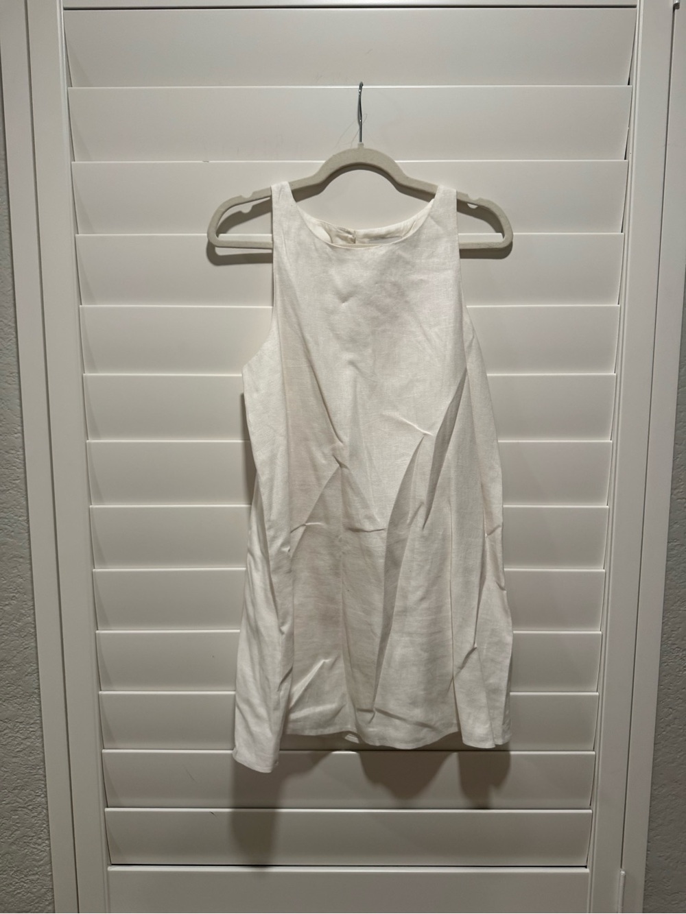 Reformation White Mini Linen Dress - Picture 2 of 3